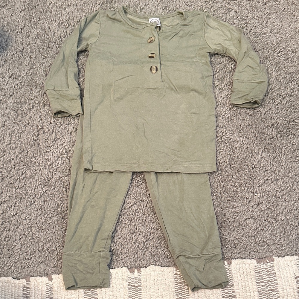 Lou Lou & Company Sage Green Kids Pajama Set